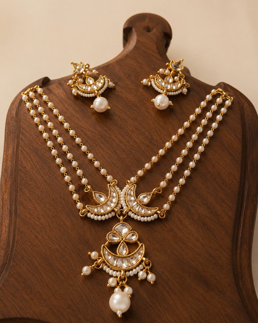 Ardha Chandra Haar | Kundan & Pearl Choker Set | Onam'26