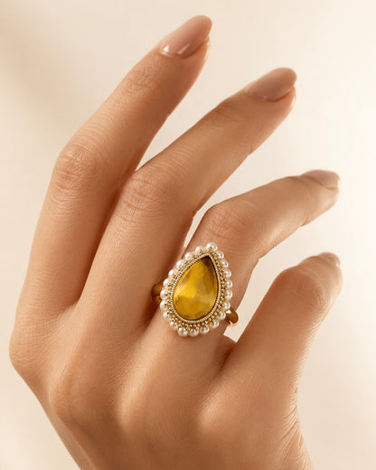 Pearled Teardrop | Antique Finger Ring