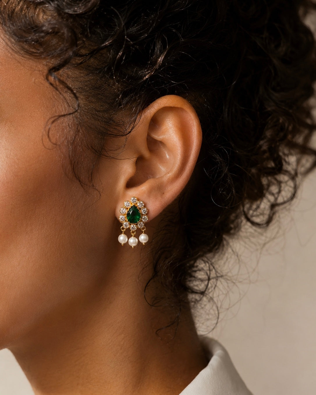 Antique Gold-Plated Studs | Onam'26 Edit