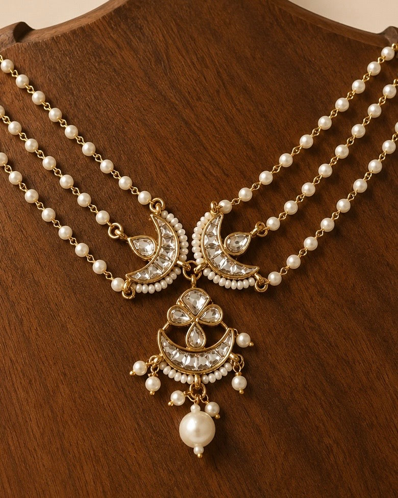 Ardha Chandra Haar | Kundan & Pearl Choker Set | Onam'26