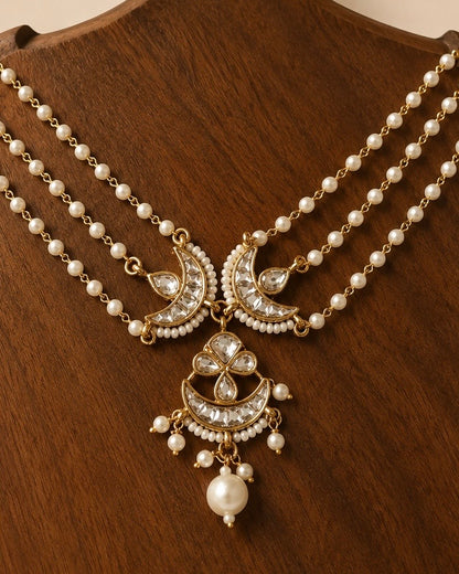 Ardha Chandra Haar | Kundan & Pearl Choker Set | Onam'26