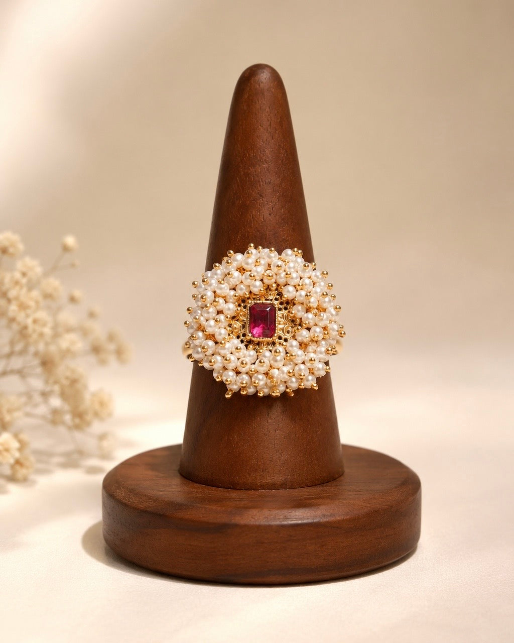 Ratna Chakra | Antique Cluster Pearl Finger Ring