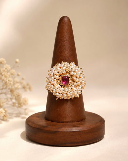 Ratna Chakra | Antique Cluster Pearl Finger Ring