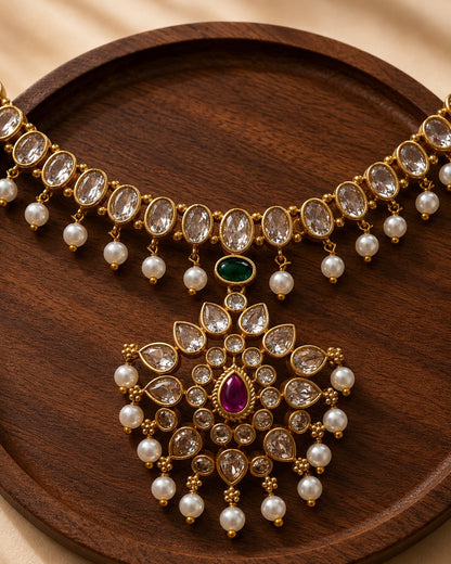 Lady of the House | Jadau Kundan Vintage Attigai Set | Onam'26