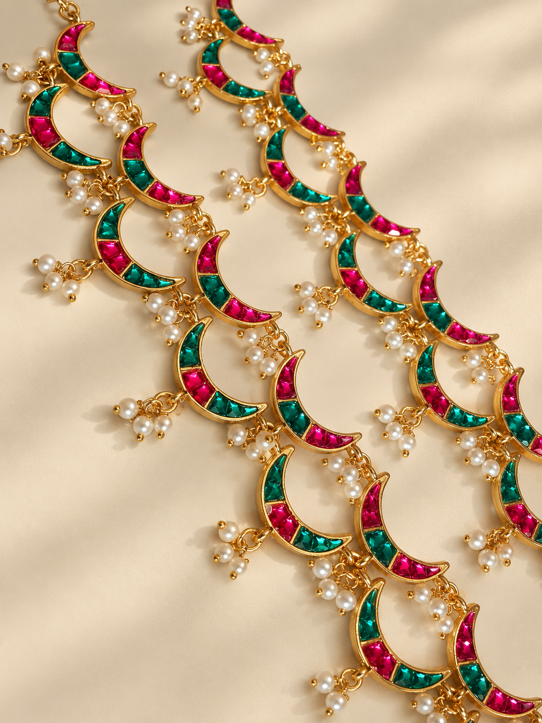 Jewels of the Night | Kundan & Pearl Statement Anklet | Single Piece