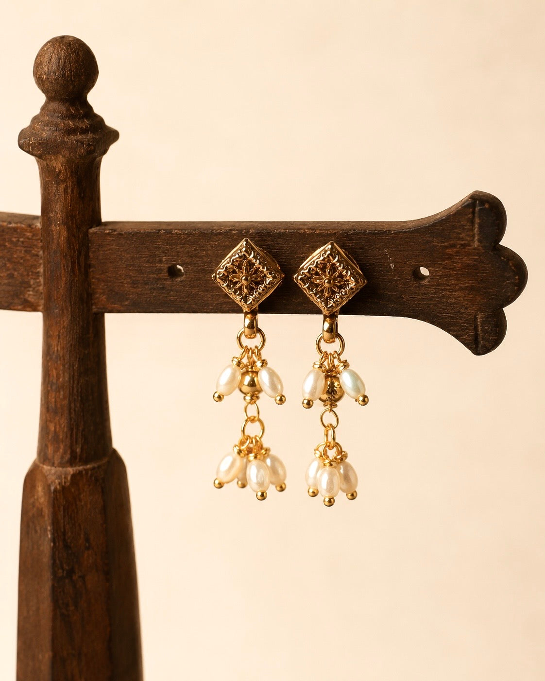 Vajra Rice Pearl Drops | Antique Necklace Set | Onam'26