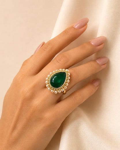 Pearled Teardrop | Antique Finger Ring