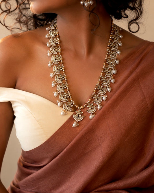 Ponnambal | Kundan & Pearl Vintage Haaram with Jhumkas | Onam'26