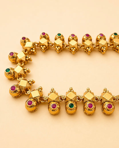 The Thandatti Attigai | Gold-Plate Antique Necklace Set | Onam'26