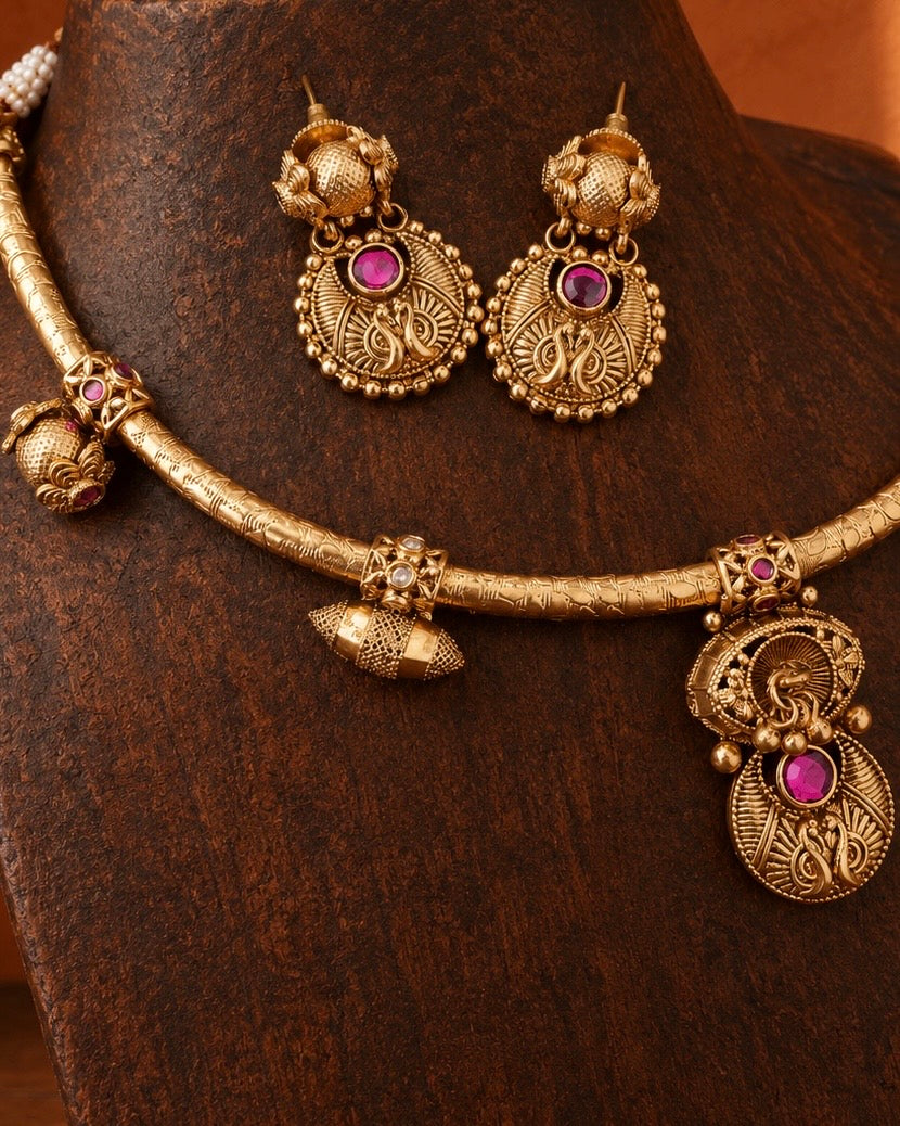The Aluka Heritage Collar | Gold-Plated Heirloom Hasli Set