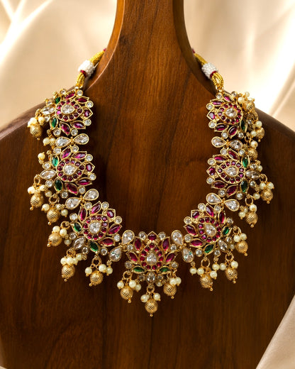 Thamara Valli | Antique Matte Gold Choker Set with Kemp & Kundan Stones| Onam’26