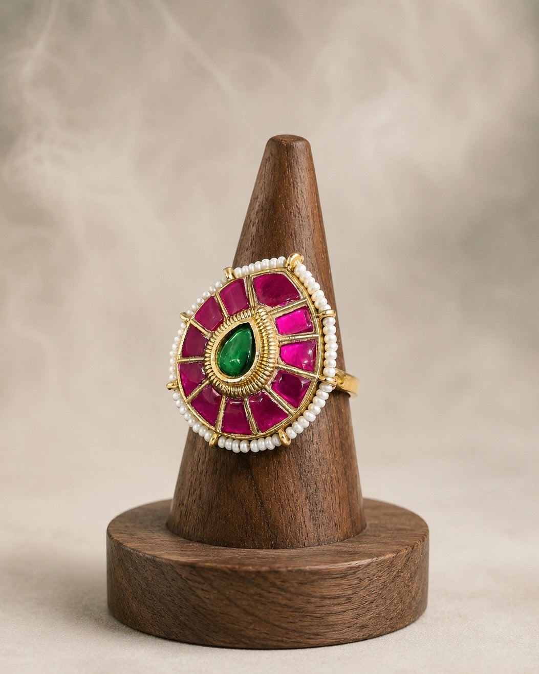 Mudhra | Antique Matte-Gold Kemp Finger Ring