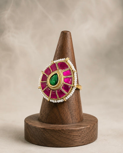 Mudhra | Antique Matte-Gold Kemp Finger Ring