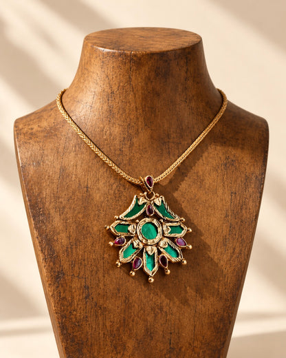 Naga Rajam | Heritage Gold-Plated Chain & Pendant
