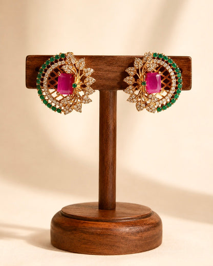 Peacock Plume | CZ stones x Pearl Vintage Choker Set | Onam'26