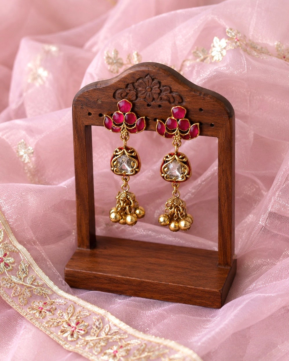 The Rani Padma Hasli | Antique Matte Gold with Kemp & Kundan | Onam’26
