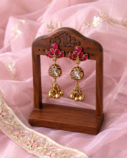 The Rani Padma Hasli | Antique Matte Gold with Kemp & Kundan | Onam’26