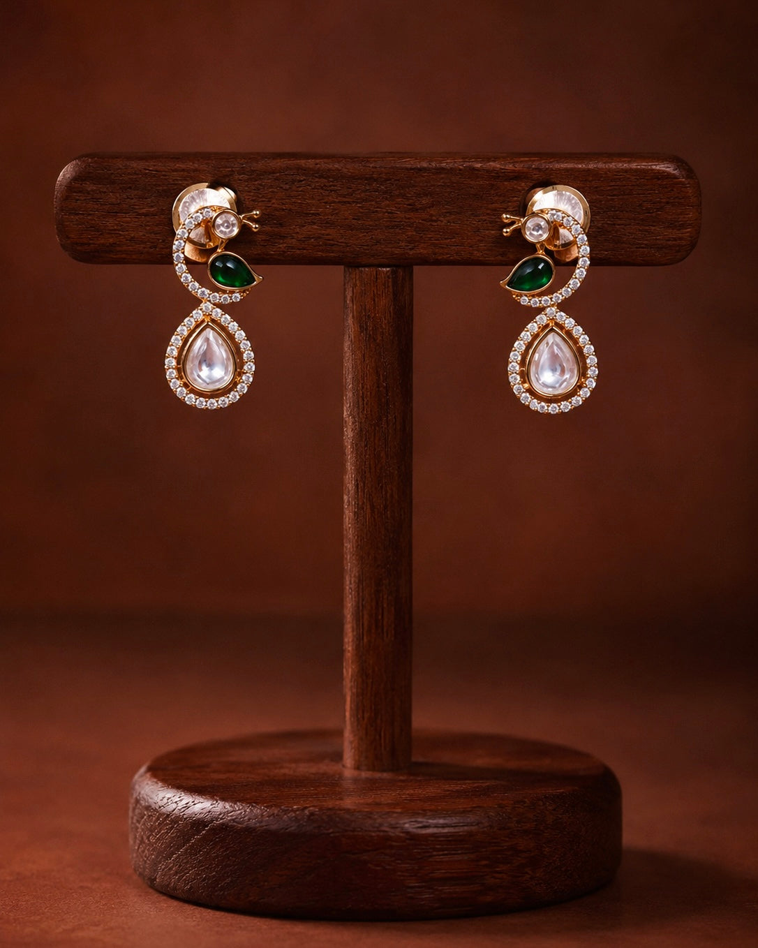 Antique Kundan Gold-Plated Studs | Onam'26 Edit