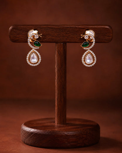 Antique Kundan Gold-Plated Studs | Onam'26 Edit
