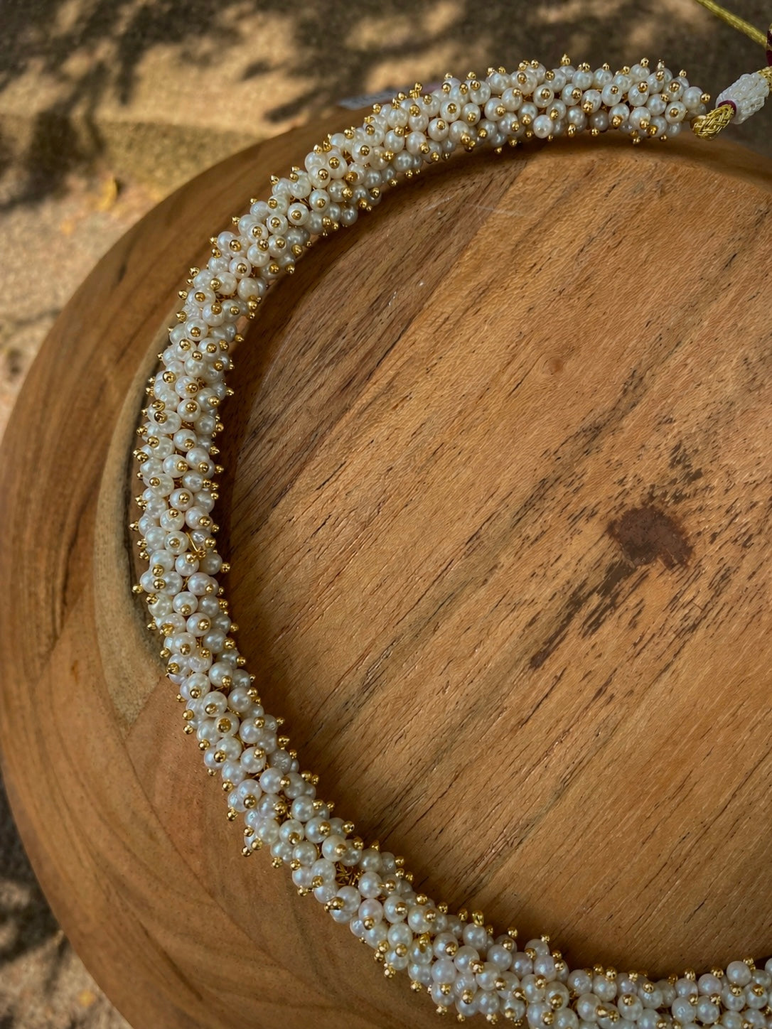 Cluster Pearl Orbit | Gold-Plated Contemporary Choker Set
