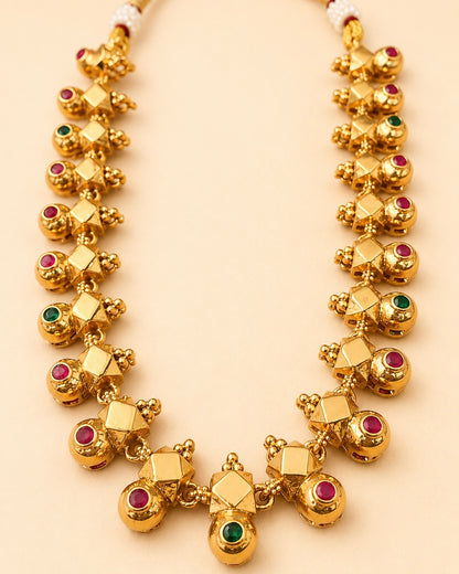 The Thandatti Attigai | Gold-Plate Antique Necklace Set | Onam'26