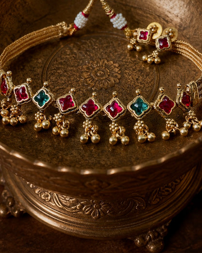 Naalukettu Poovalli |Antique Heritage Inspired Choker Set