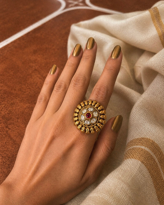 Rudhram | Antique Adjustable Statement Finger Ring
