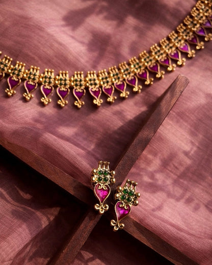 Vaadamalli Palakka Maala | Antique Heritage Inspired Choker Set | The Vishu Collective'26