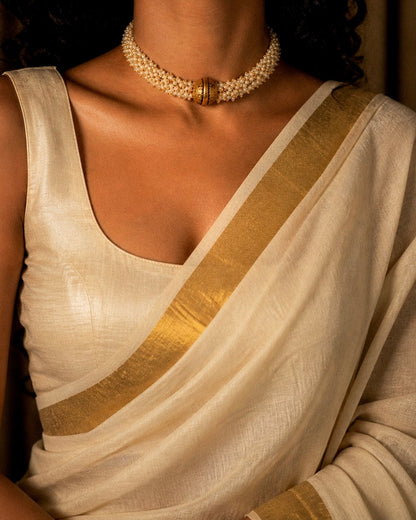 Cluster Pearl x Golden Orb | Contemporary Handcrafted Choker