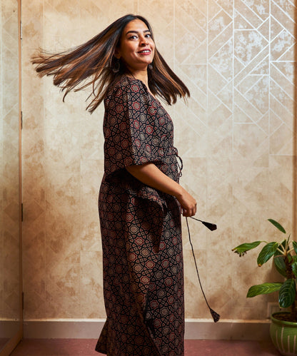 Ainiti Block-Printed Long Kaftan