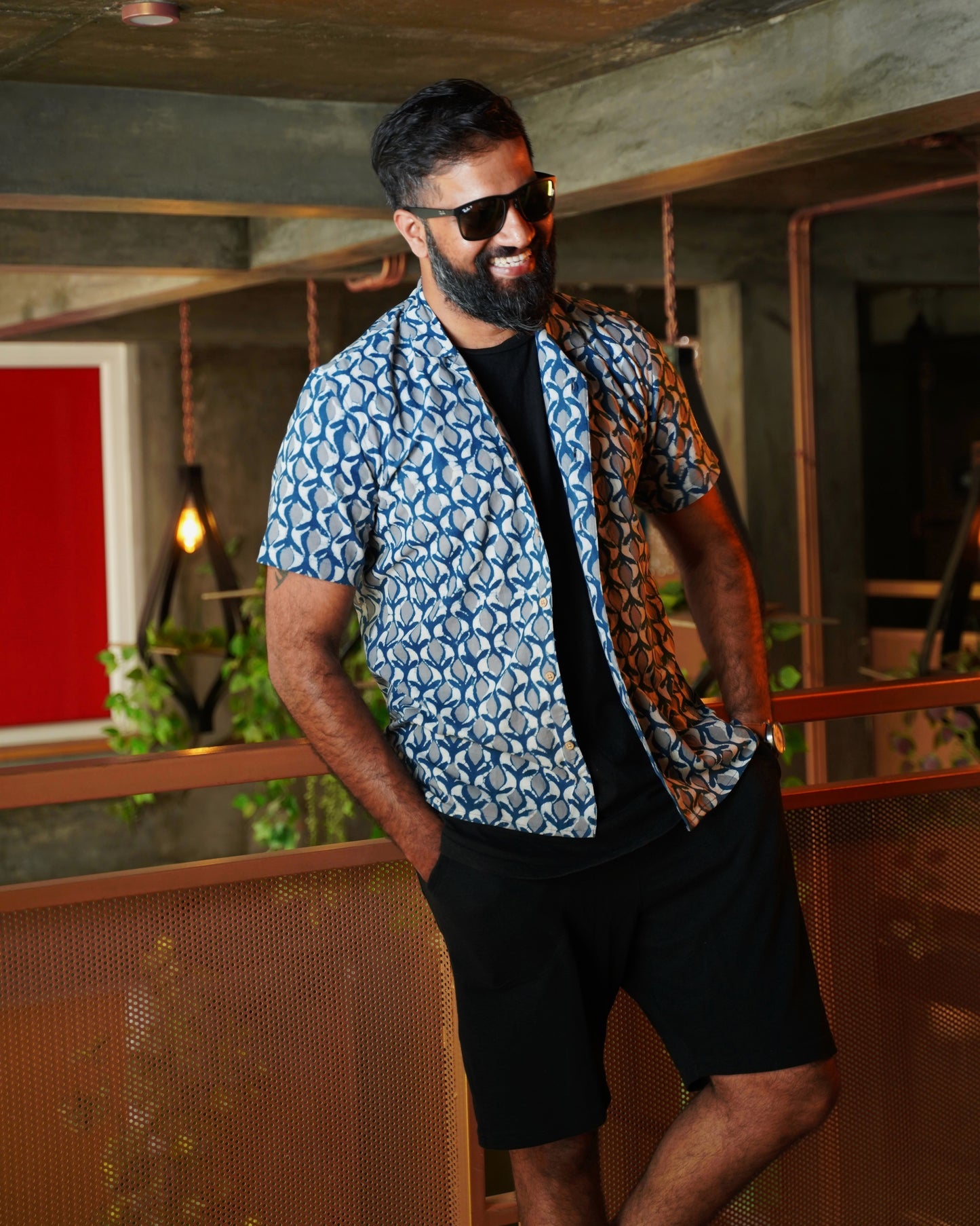 Indigo Blue Dabu Batik Shirt