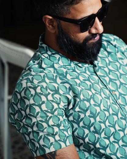 Sea Green Dabu Batik Shirt