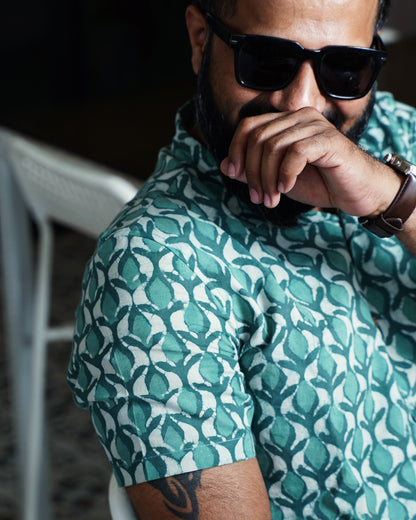 Sea Green Dabu Batik Shirt