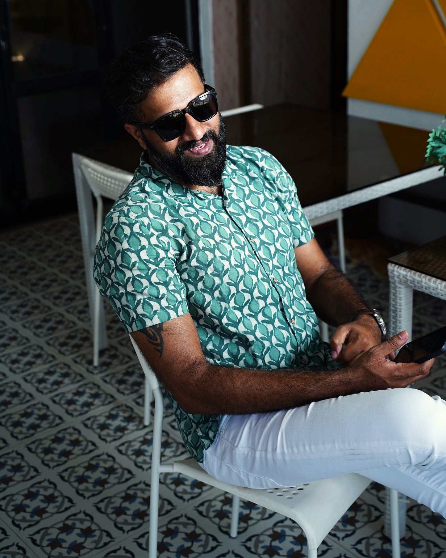 Sea Green Dabu Batik Shirt