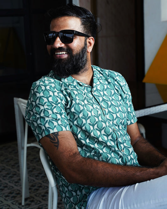 Sea Green Dabu Batik Shirt