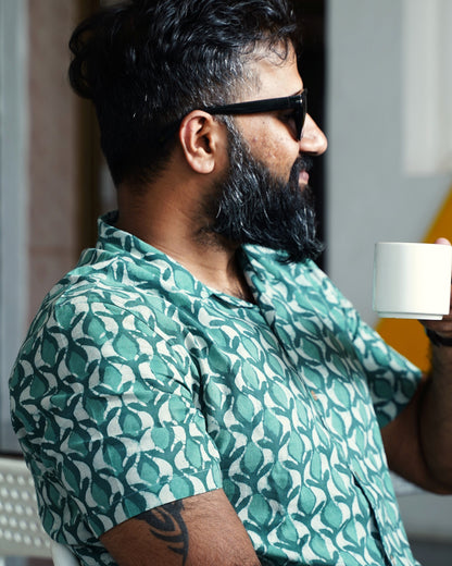 Sea Green Dabu Batik Shirt