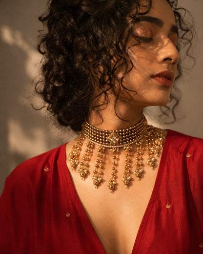 Ponmanimaala | Heritage Gold-Plated Designer Choker Set | Onam'26