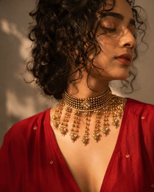 Ponmanimaala | Heritage Gold-Plated Designer Choker Set | Onam'26