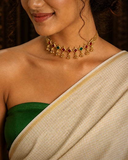Naalukettu Poovalli |Antique Heritage Inspired Choker Set