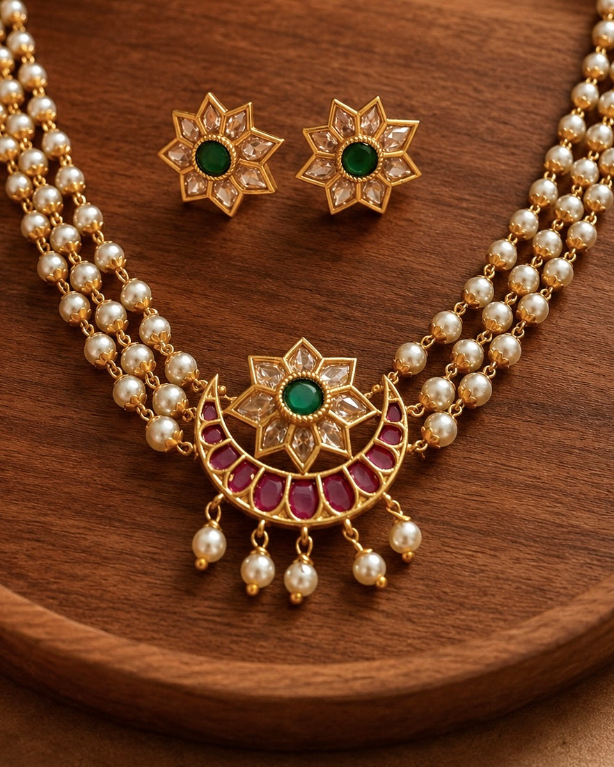Aster Crescent  | Jadau Kemp x Pearl Vintage Choker Set | Onam'26