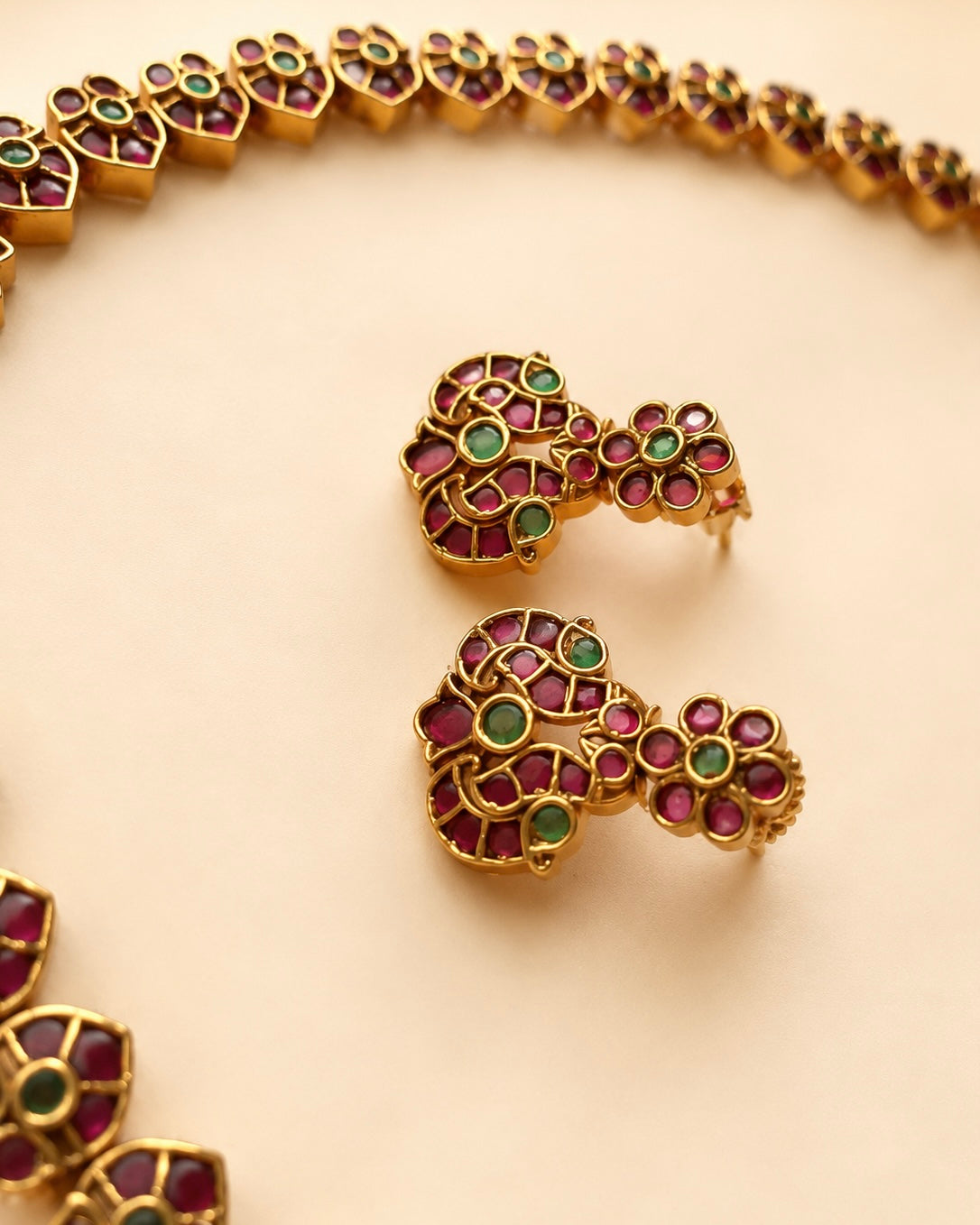 Bloom of Ratna. V2 | Antique Heritage Inspired Jadau Kemp Choker Set | Onam'26