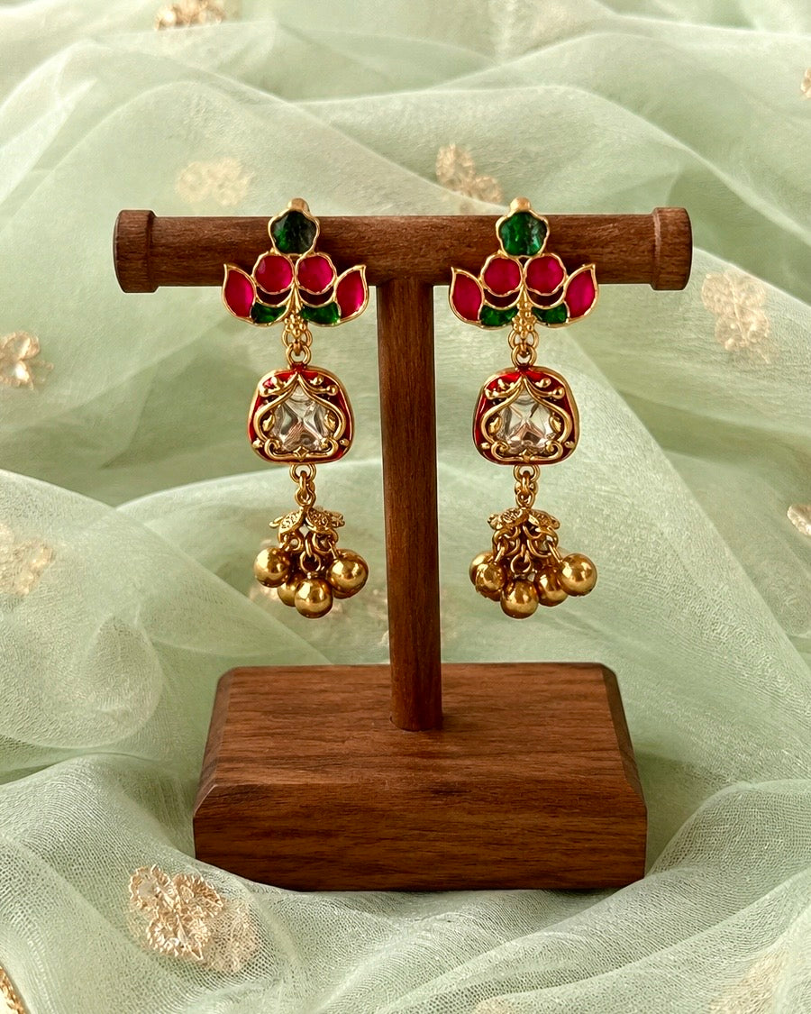 The Rani Padma Hasli | Antique Matte Gold with Kemp & Kundan | Onam’26
