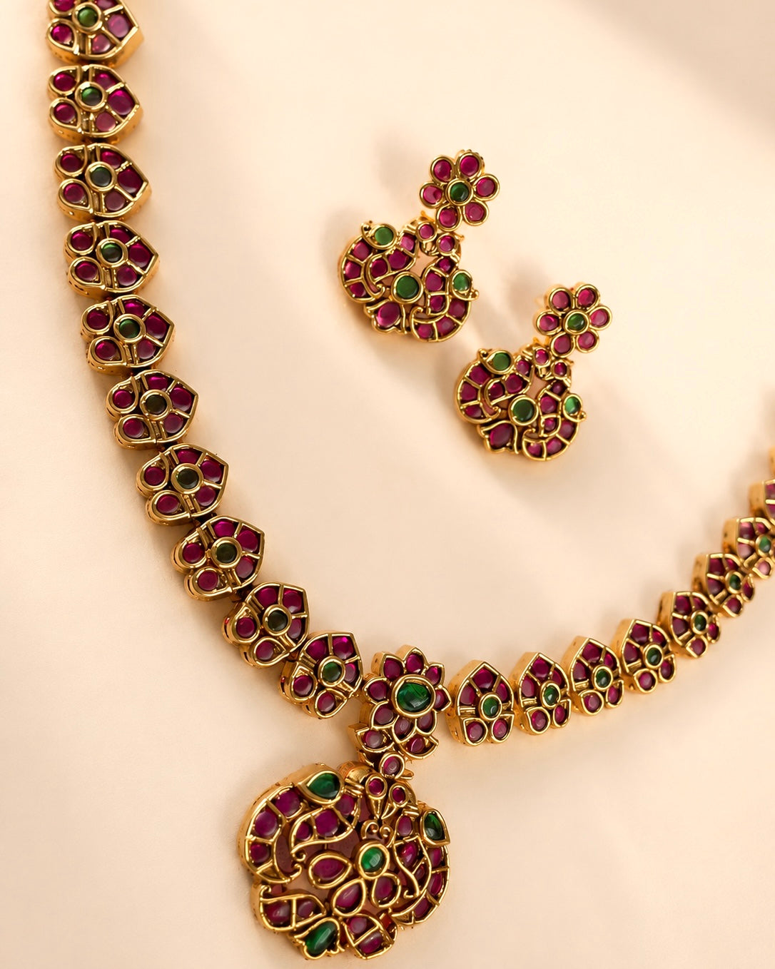 Bloom of Ratna. V2 | Antique Heritage Inspired Jadau Kemp Choker Set | Onam'26