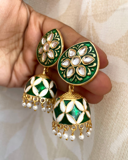 Hariyali Jhoomar| Kundan Jhumkas | The Meenakari Edit
