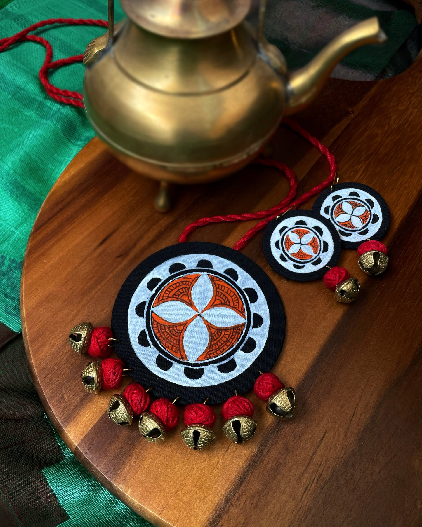 Theyyam Series |Yajna Mandala | Handcrafted Statement Set - Red
