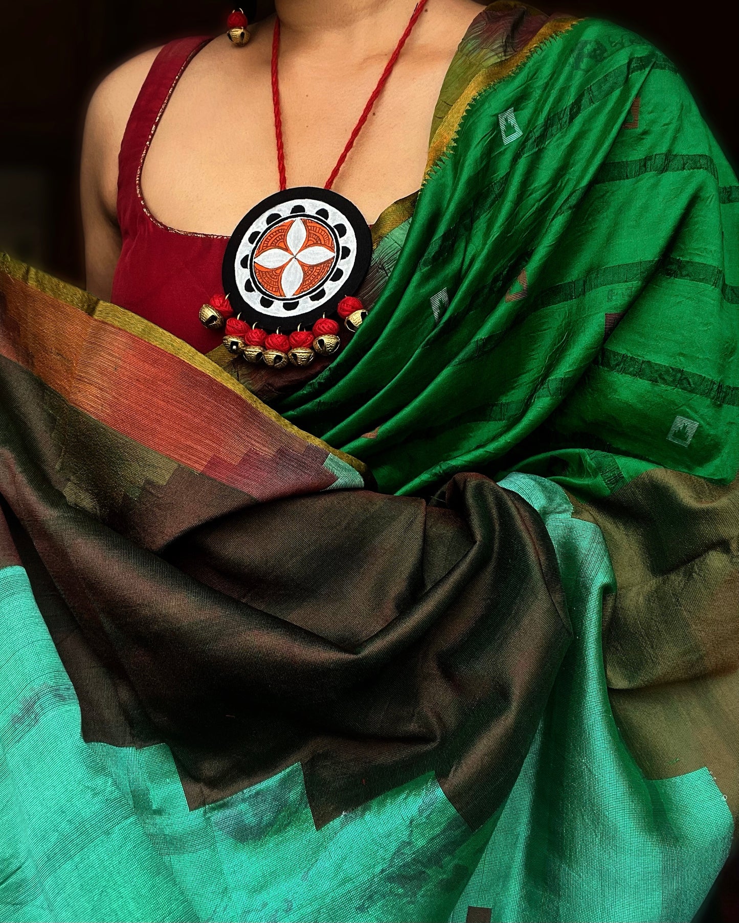 Theyyam Series |Yajna Mandala | Handcrafted Statement Set - Red