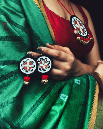 Theyyam Series |Yajna Mandala | Handcrafted Statement Set - Red