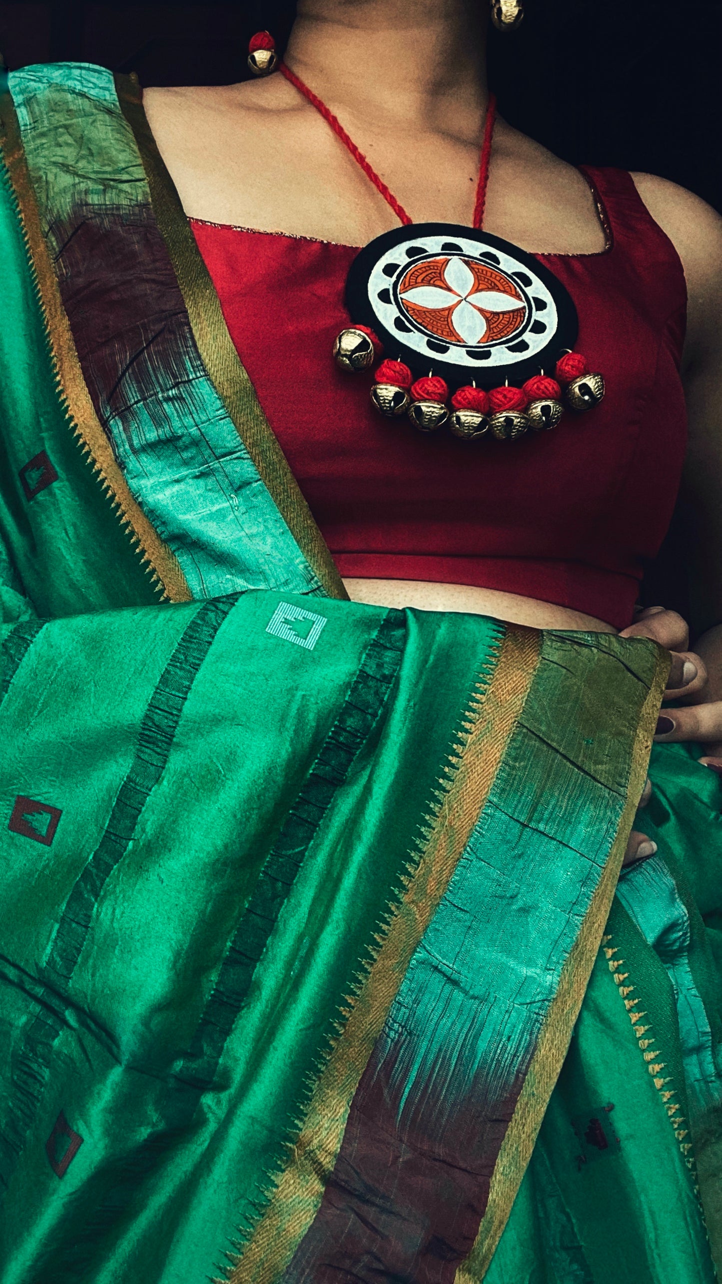 Theyyam Series |Yajna Mandala | Handcrafted Statement Set - Red