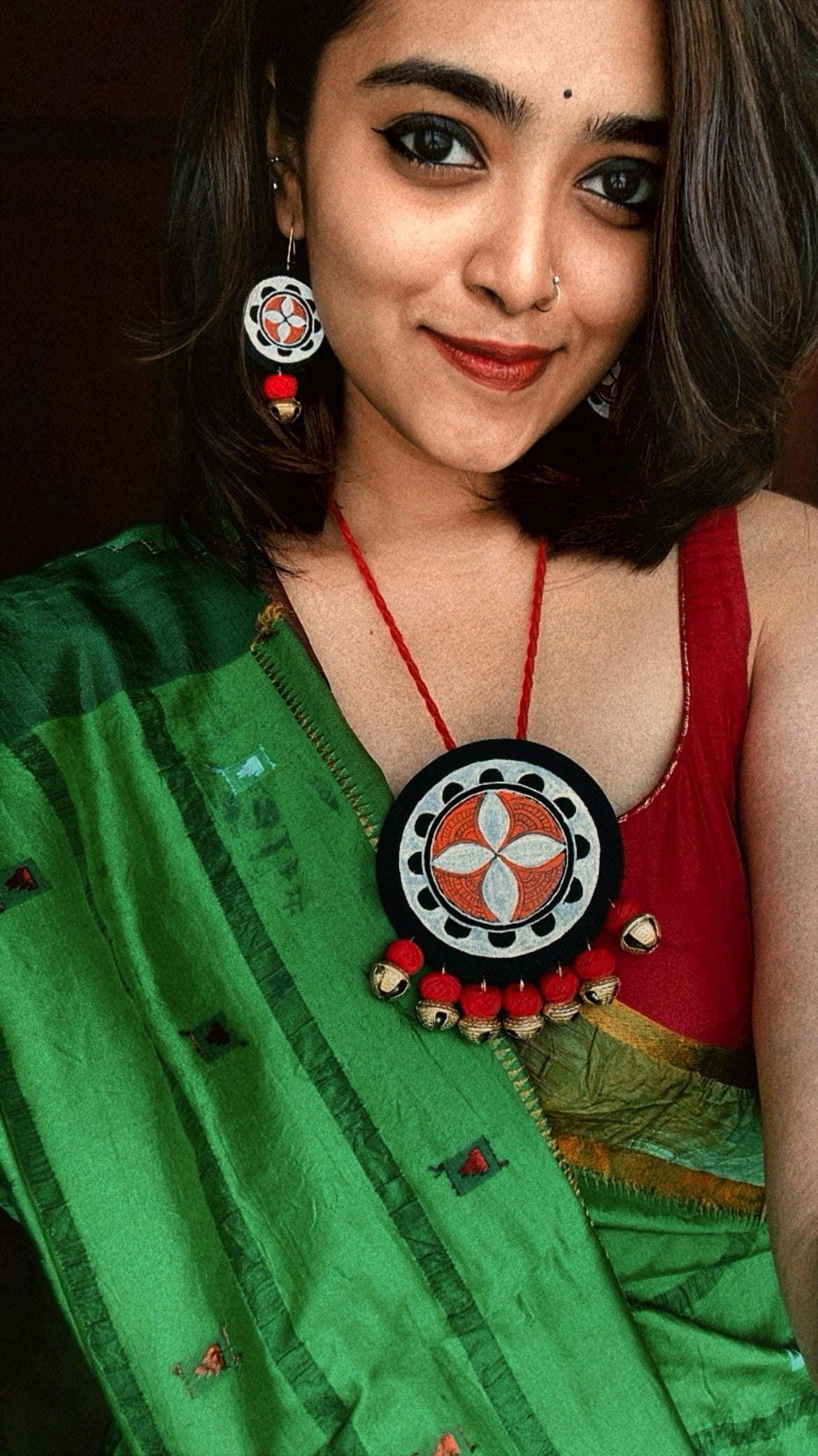 Theyyam Series |Yajna Mandala | Handcrafted Statement Set - Red