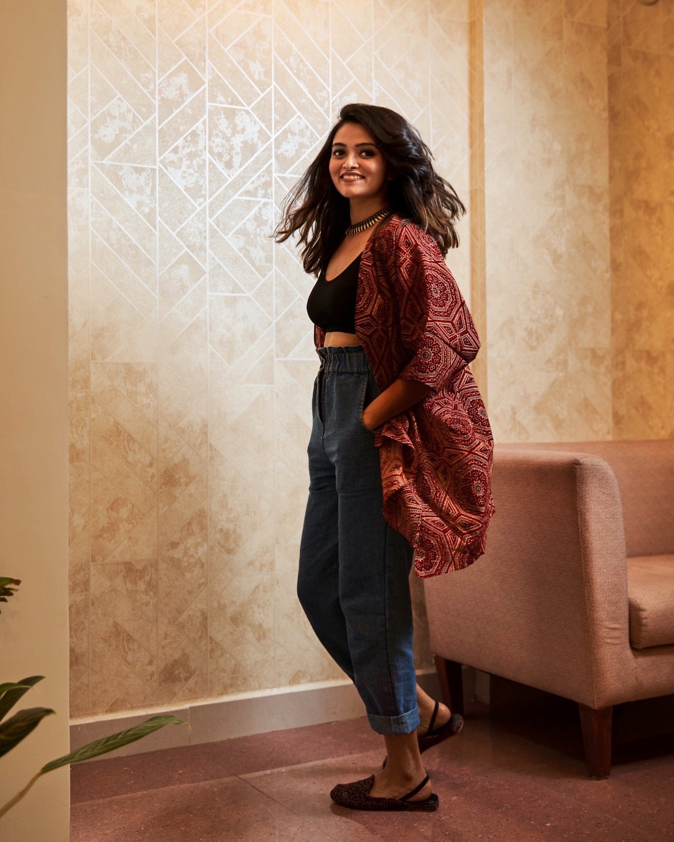 Thrayee Kimono-inspired Assymetric Cape